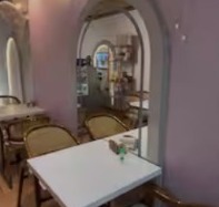 Arched mirrors and seating inside Ruva